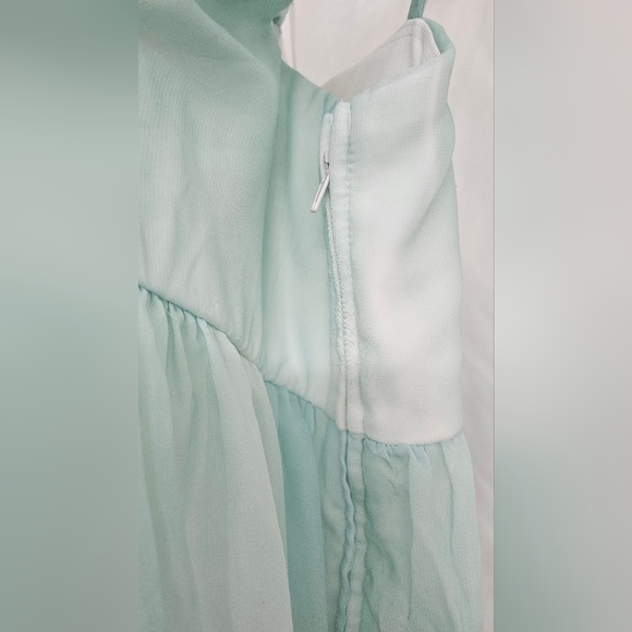 Womens Venus long Padded Bust Zipper maxi ombre dress peach pink teal size 6 - Picture 5 of 6